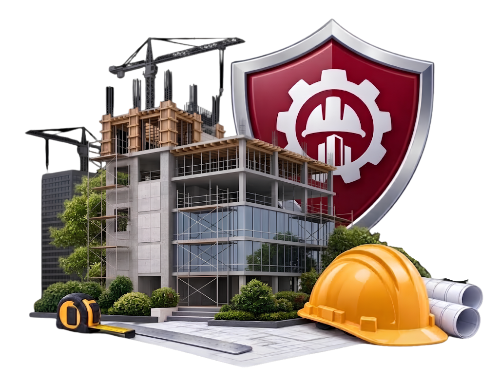 Construction site and equipment protected by an engineering insurance shield